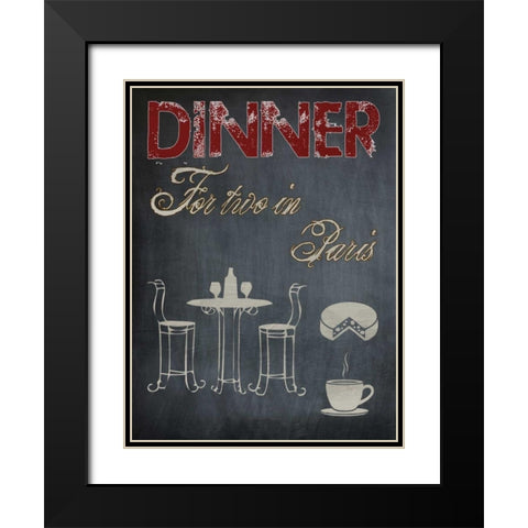 Parisian Dinner Black Modern Wood Framed Art Print with Double Matting by Lewis, Sheldon