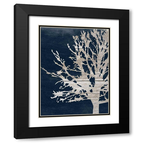 Contemporary Garden Indigo Black Modern Wood Framed Art Print with Double Matting by Lewis, Sheldon