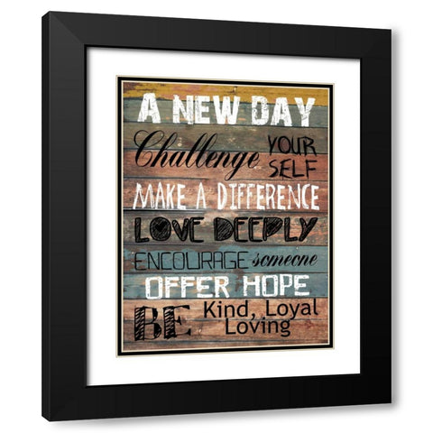 Words To Live By Black Modern Wood Framed Art Print with Double Matting by Lewis, Sheldon