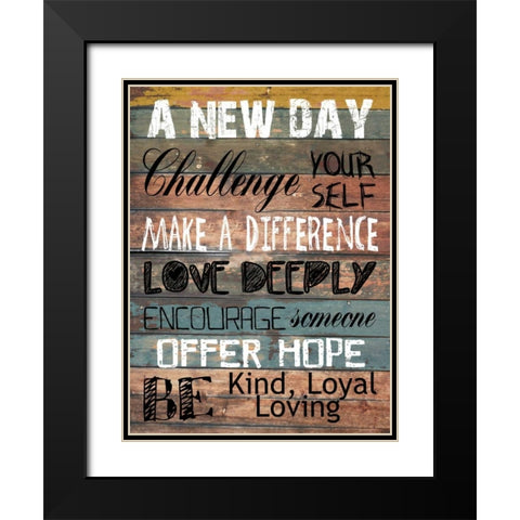 Words To Live By Black Modern Wood Framed Art Print with Double Matting by Lewis, Sheldon