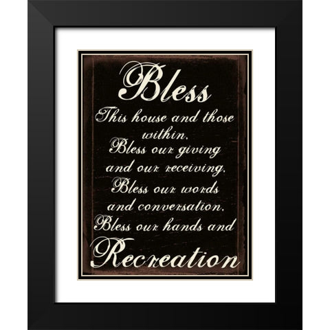 Bless A Black Modern Wood Framed Art Print with Double Matting by Lewis, Sheldon