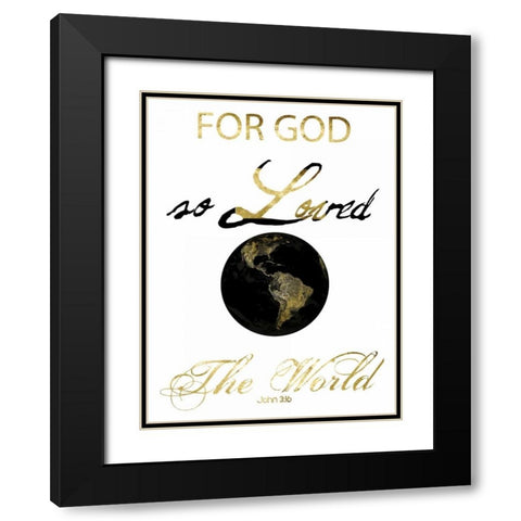 John 3-16 Black Modern Wood Framed Art Print with Double Matting by Lewis, Sheldon