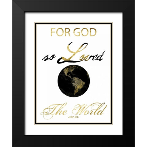 John 3-16 Black Modern Wood Framed Art Print with Double Matting by Lewis, Sheldon