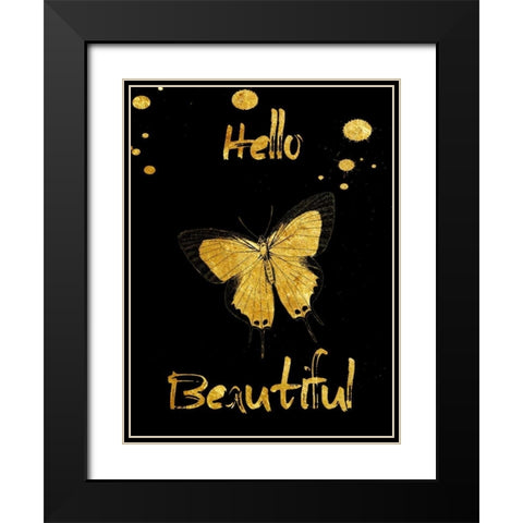 Hello Black Modern Wood Framed Art Print with Double Matting by Lewis, Sheldon