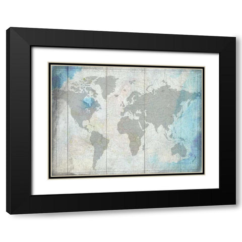 The World Black Modern Wood Framed Art Print with Double Matting by Lewis, Sheldon