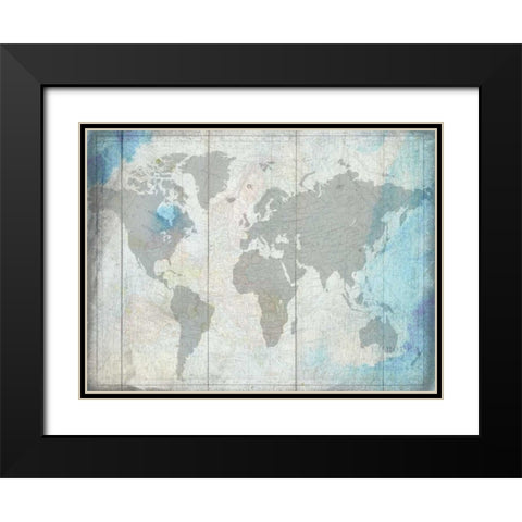 The World Black Modern Wood Framed Art Print with Double Matting by Lewis, Sheldon