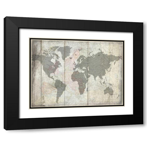 The World Black Modern Wood Framed Art Print with Double Matting by Lewis, Sheldon