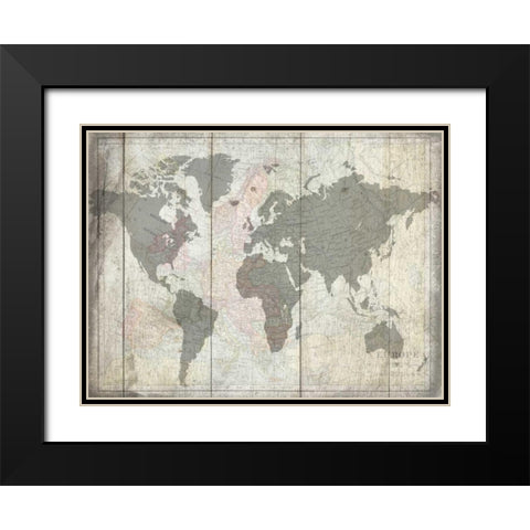 The World Black Modern Wood Framed Art Print with Double Matting by Lewis, Sheldon