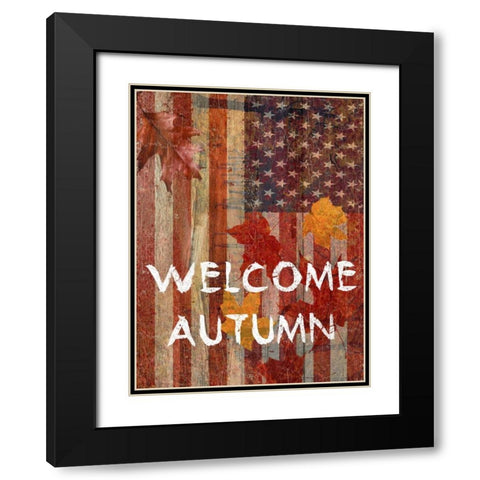 Fall Time USA Black Modern Wood Framed Art Print with Double Matting by Lewis, Sheldon