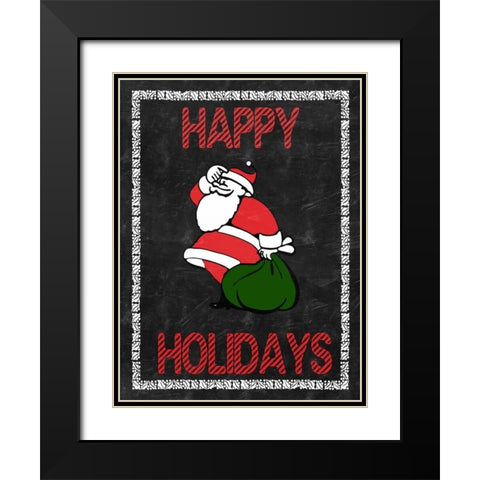 Happy Holidays Black Modern Wood Framed Art Print with Double Matting by Lewis, Sheldon
