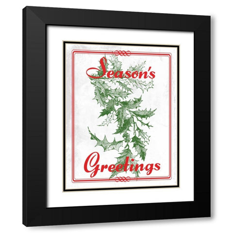 Seasons Greetings Black Modern Wood Framed Art Print with Double Matting by Lewis, Sheldon