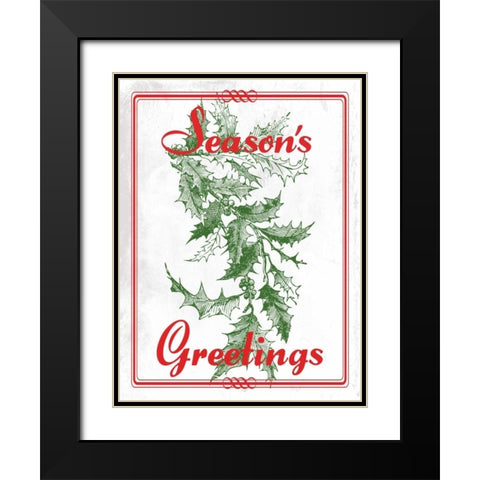 Seasons Greetings Black Modern Wood Framed Art Print with Double Matting by Lewis, Sheldon