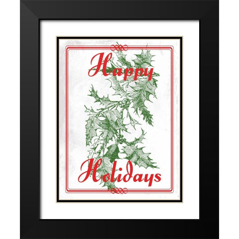 Happy Holidays Black Modern Wood Framed Art Print with Double Matting by Lewis, Sheldon