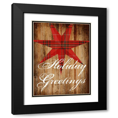 Holiday Greetings Black Modern Wood Framed Art Print with Double Matting by Lewis, Sheldon