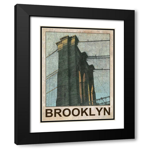 Bklyn Time Black Modern Wood Framed Art Print with Double Matting by Lewis, Sheldon