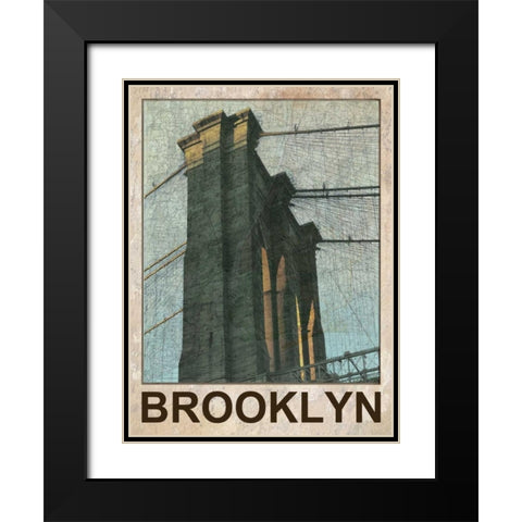 Bklyn Time Black Modern Wood Framed Art Print with Double Matting by Lewis, Sheldon