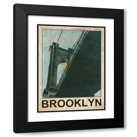 Hey Brooklyn Black Modern Wood Framed Art Print with Double Matting by Lewis, Sheldon