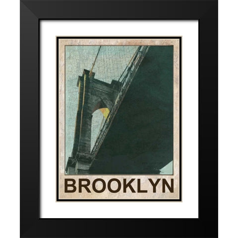 Hey Brooklyn Black Modern Wood Framed Art Print with Double Matting by Lewis, Sheldon