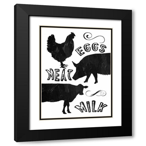 Local Eggs Meat Milk Black Modern Wood Framed Art Print with Double Matting by Lewis, Sheldon