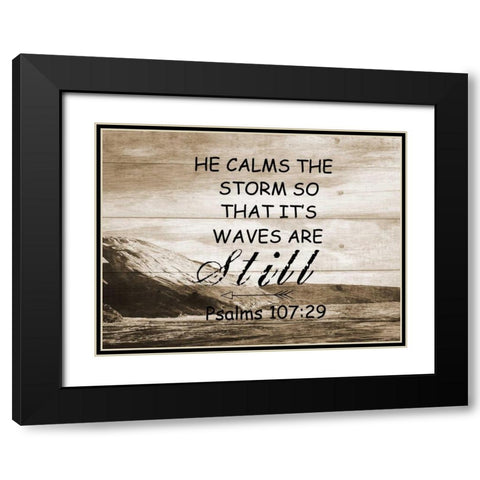 He Calms The Storm Black Modern Wood Framed Art Print with Double Matting by Lewis, Sheldon