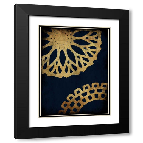 Indi Pattern Black Modern Wood Framed Art Print with Double Matting by Lewis, Sheldon