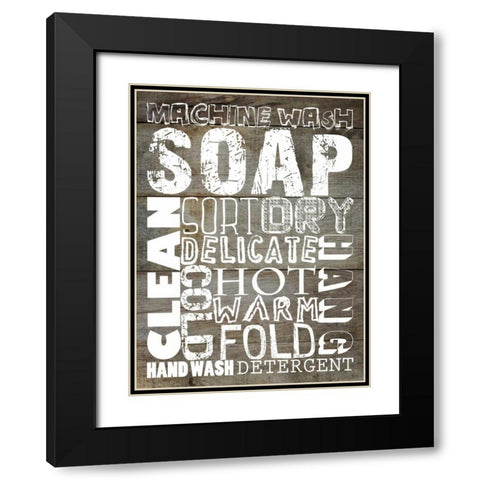 Laundry 1 Black Modern Wood Framed Art Print with Double Matting by Lewis, Sheldon