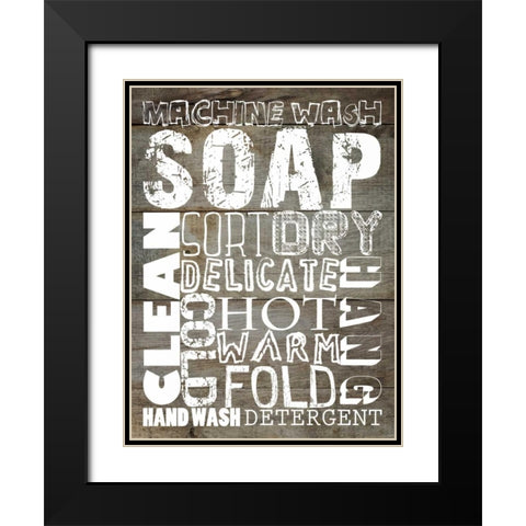 Laundry 1 Black Modern Wood Framed Art Print with Double Matting by Lewis, Sheldon