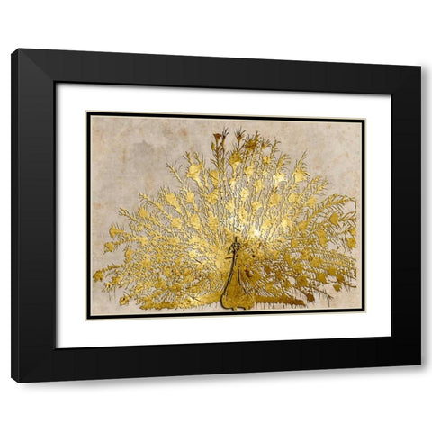 Ivory Coast Peacock Black Modern Wood Framed Art Print with Double Matting by Lewis, Sheldon