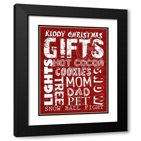 Kiddy Christmas Black Modern Wood Framed Art Print with Double Matting by Lewis, Sheldon