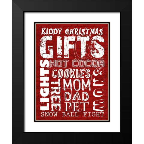 Kiddy Christmas Black Modern Wood Framed Art Print with Double Matting by Lewis, Sheldon