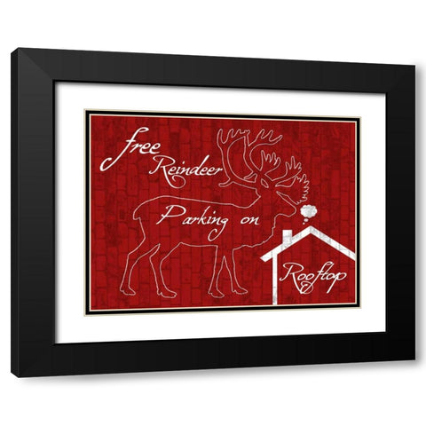 Free Reindeer Parking Black Modern Wood Framed Art Print with Double Matting by Lewis, Sheldon
