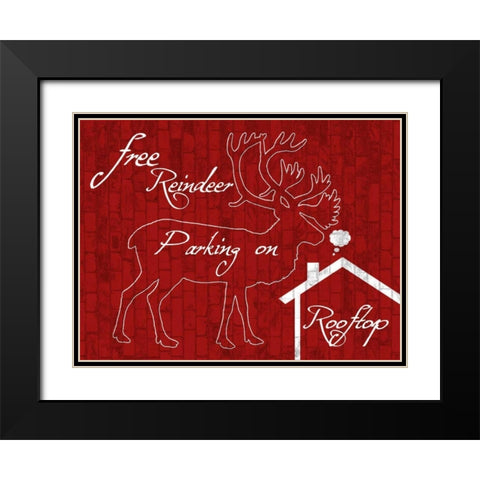 Free Reindeer Parking Black Modern Wood Framed Art Print with Double Matting by Lewis, Sheldon