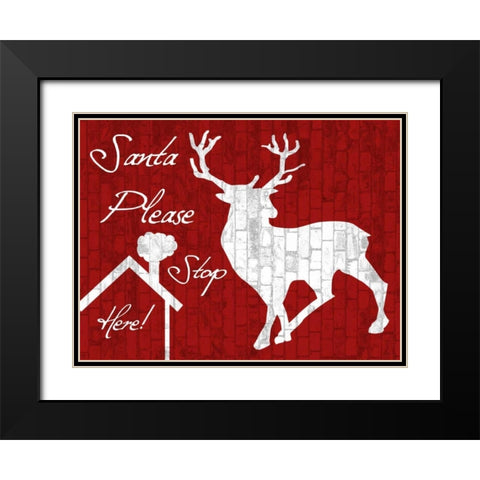 Stop Here Black Modern Wood Framed Art Print with Double Matting by Lewis, Sheldon