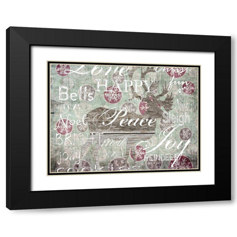 Christmas Wallpaper 1 Black Modern Wood Framed Art Print with Double Matting by Lewis, Sheldon