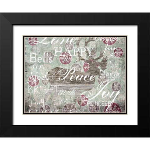 Christmas Wallpaper 1 Black Modern Wood Framed Art Print with Double Matting by Lewis, Sheldon