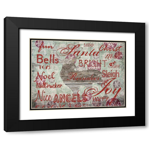 Christmas Wallpaper 2 Black Modern Wood Framed Art Print with Double Matting by Lewis, Sheldon