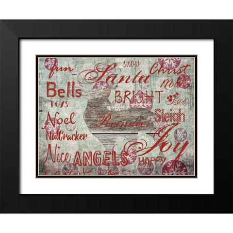 Christmas Wallpaper 2 Black Modern Wood Framed Art Print with Double Matting by Lewis, Sheldon