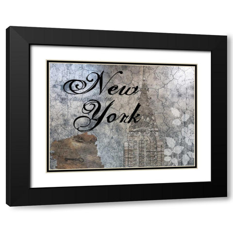 Only In New York Black Modern Wood Framed Art Print with Double Matting by Lewis, Sheldon