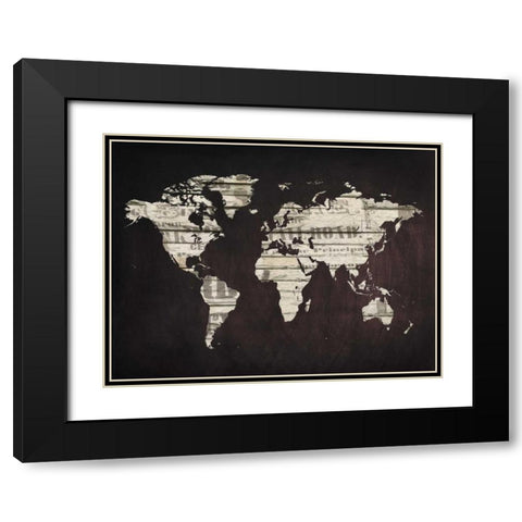 Map It Out Black Modern Wood Framed Art Print with Double Matting by Lewis, Sheldon
