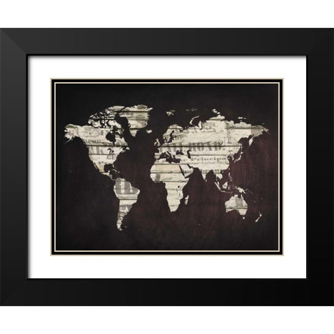 Map It Out Black Modern Wood Framed Art Print with Double Matting by Lewis, Sheldon