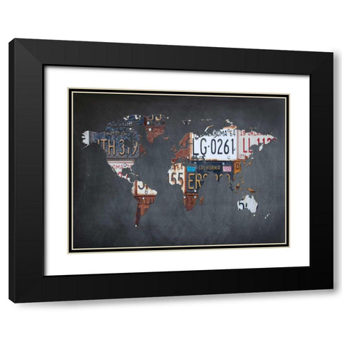 Map It Out 2 Black Modern Wood Framed Art Print with Double Matting by Lewis, Sheldon
