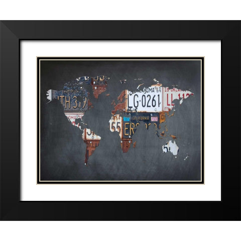 Map It Out 2 Black Modern Wood Framed Art Print with Double Matting by Lewis, Sheldon