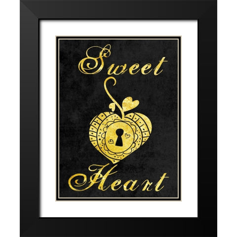 Sweet Heart Black Modern Wood Framed Art Print with Double Matting by Lewis, Sheldon