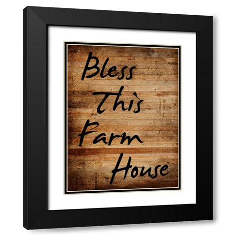 Bless This Farm House Black Modern Wood Framed Art Print with Double Matting by Lewis, Sheldon