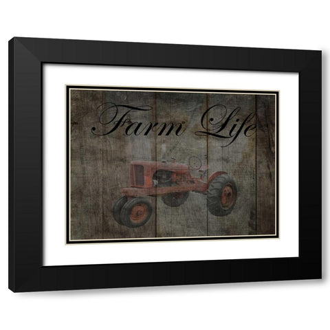 Tractor Black Modern Wood Framed Art Print with Double Matting by Lewis, Sheldon