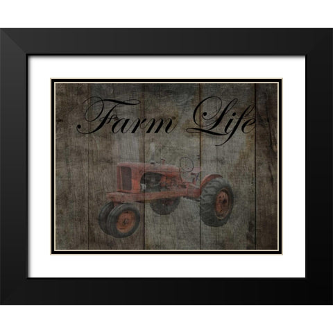 Tractor Black Modern Wood Framed Art Print with Double Matting by Lewis, Sheldon