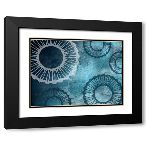 London Flat Abstract Black Modern Wood Framed Art Print with Double Matting by Lewis, Sheldon