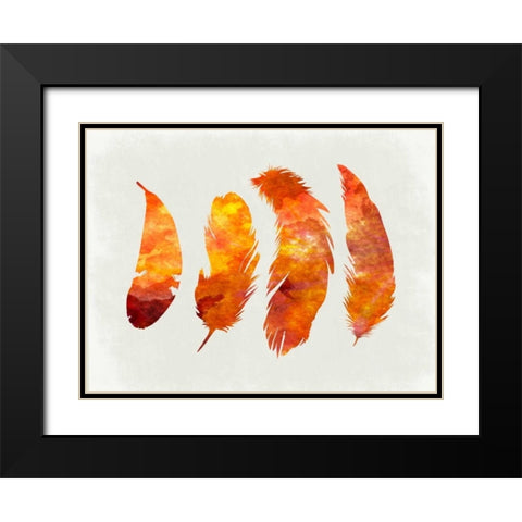 Feathery Abstract 2 Black Modern Wood Framed Art Print with Double Matting by Lewis, Sheldon