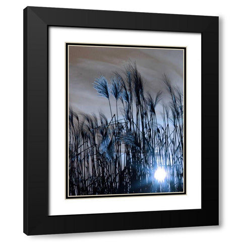 Blue Sunset 1 Black Modern Wood Framed Art Print with Double Matting by Lewis, Sheldon