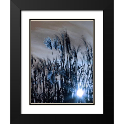 Blue Sunset 1 Black Modern Wood Framed Art Print with Double Matting by Lewis, Sheldon